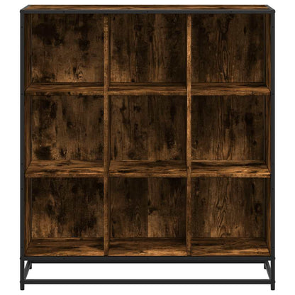 Bookcase Smoked Oak 97.5x33x107.5 cm Engineered Wood and Metal