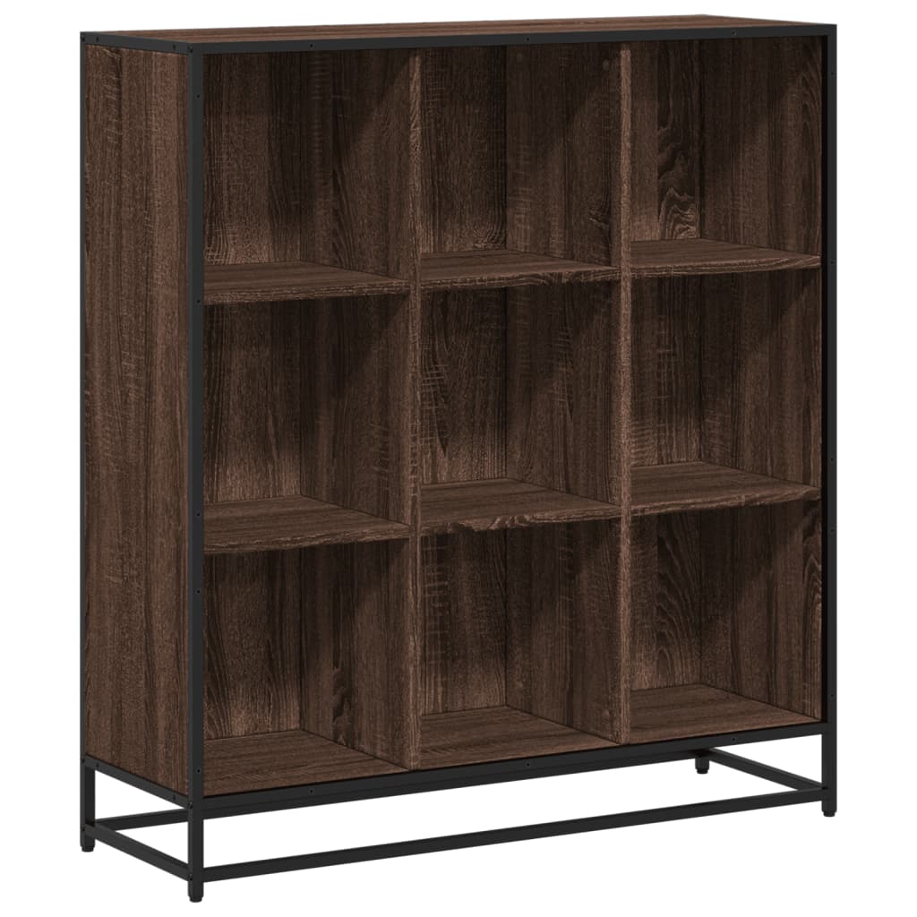 Bookcase Brown Oak 97.5x33x107.5 cm Engineered Wood and Metal