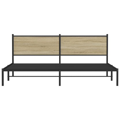 Metal Bed Frame without Mattress Sonoma Oak 200x200 cm