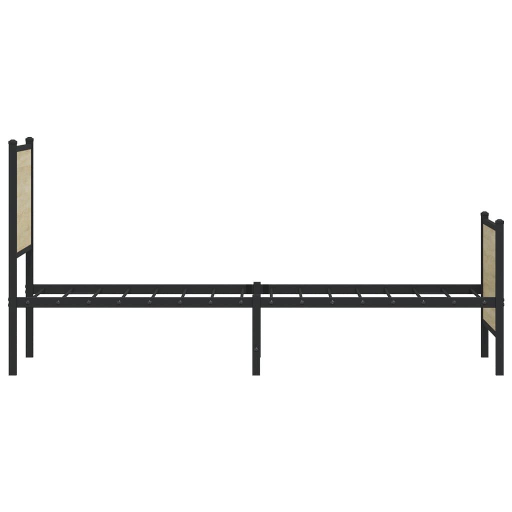 Metal Bed Frame without Mattress Sonoma Oak 160x200 cm