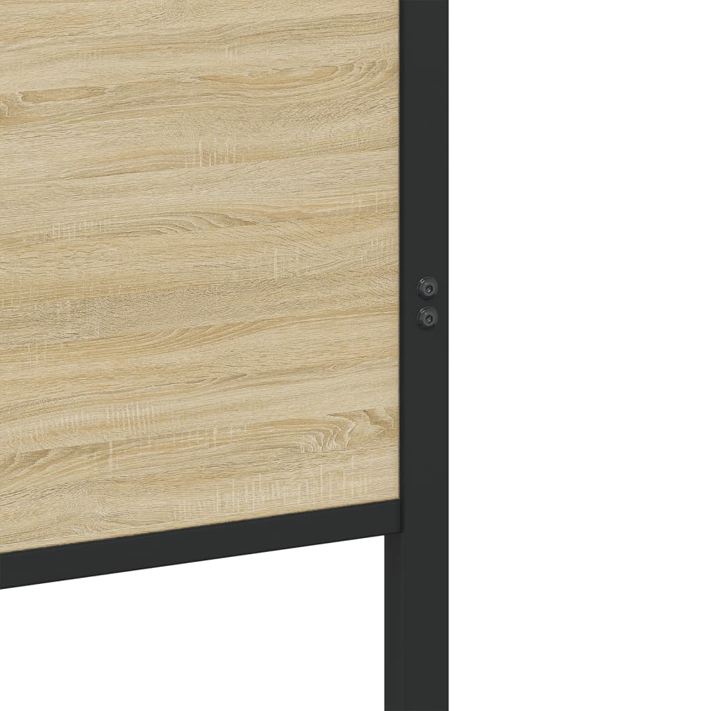 Metal Bed Frame without Mattress Sonoma Oak 160x200 cm