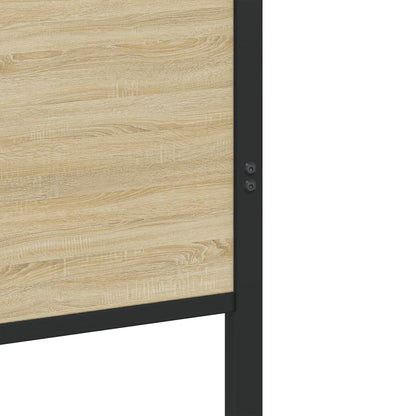 Metal Bed Frame without Mattress Sonoma Oak 160x200 cm