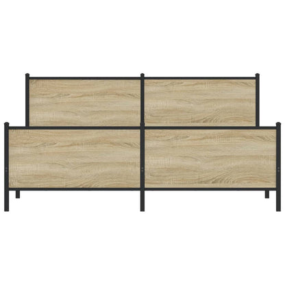 Metal Bed Frame without Mattress Sonoma Oak 200x200 cm