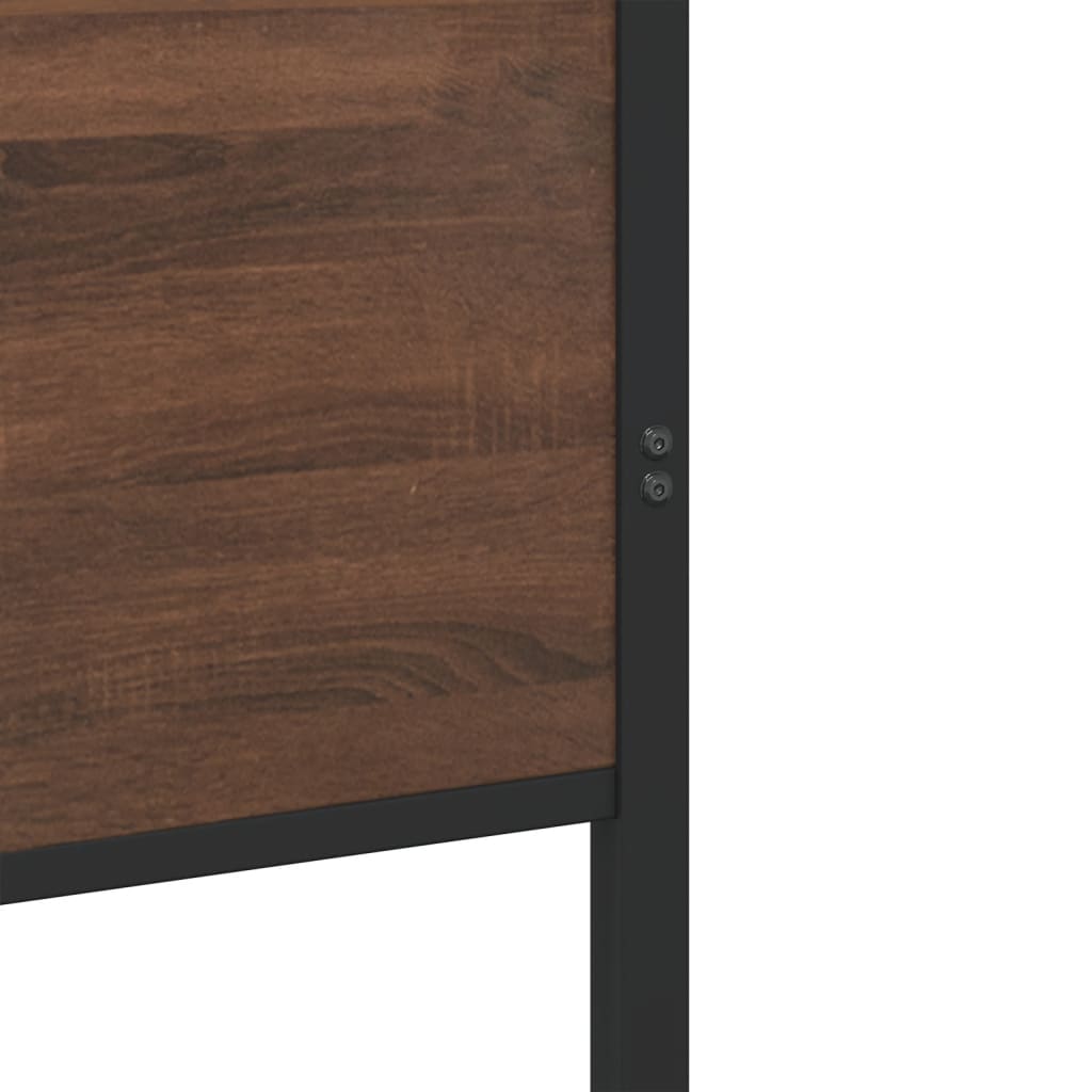 Metal Bed Frame without Mattress Brown Oak 200x200 cm