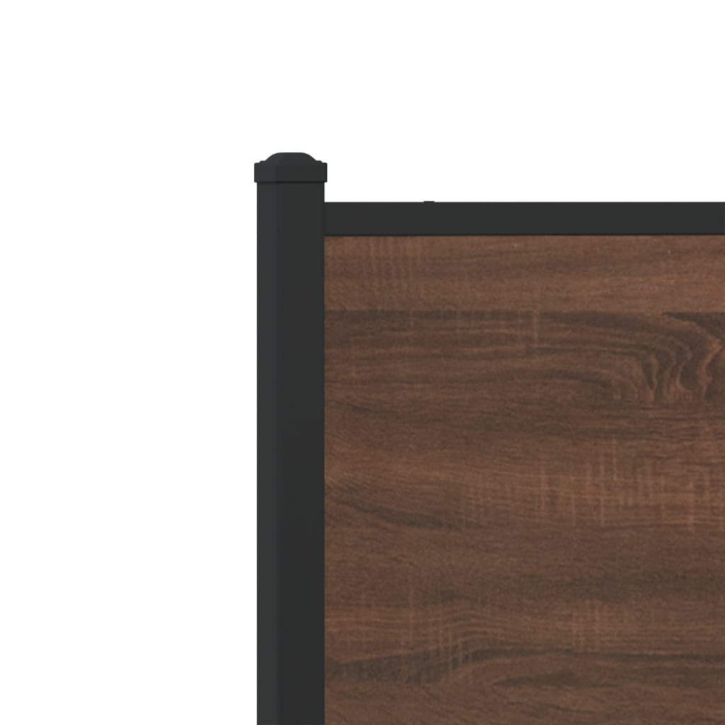 Metal Bed Frame without Mattress Brown Oak 200x200 cm