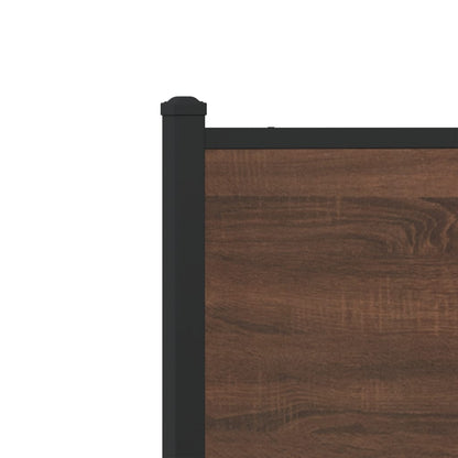 Metal Bed Frame without Mattress Brown Oak 200x200 cm