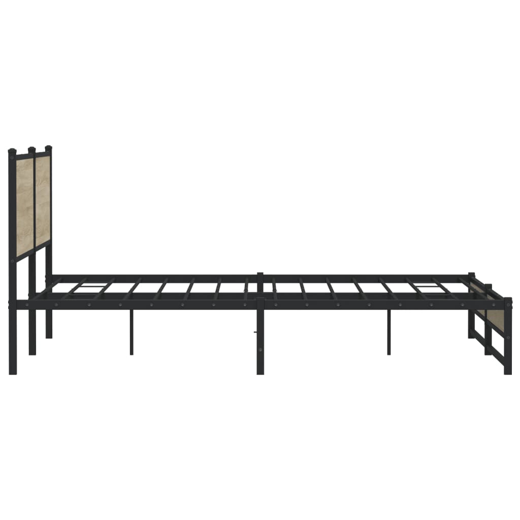 Metal Bed Frame without Mattress Sonoma Oak 193x203 cm