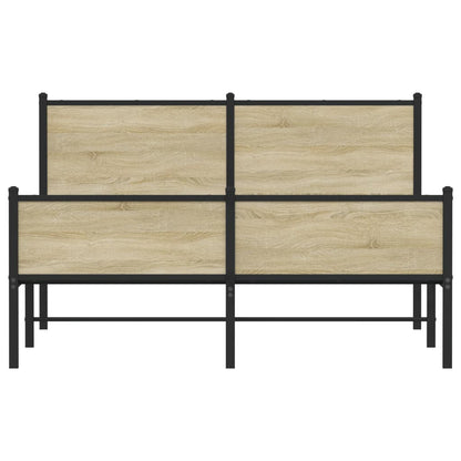 Metal Bed Frame without Mattress Sonoma Oak 150x200 cm King Size