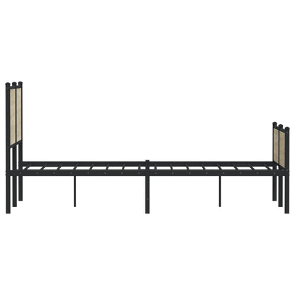 Metal Bed Frame without Mattress Sonoma Oak 150x200 cm King Size