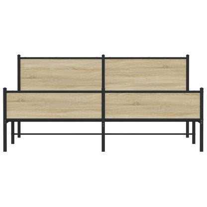 Metal Bed Frame without Mattress Sonoma Oak 183x213 cm