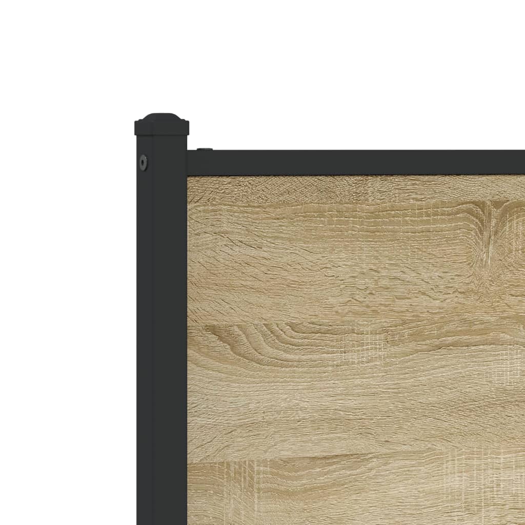 Metal Bed Frame without Mattress Sonoma Oak 193x203 cm