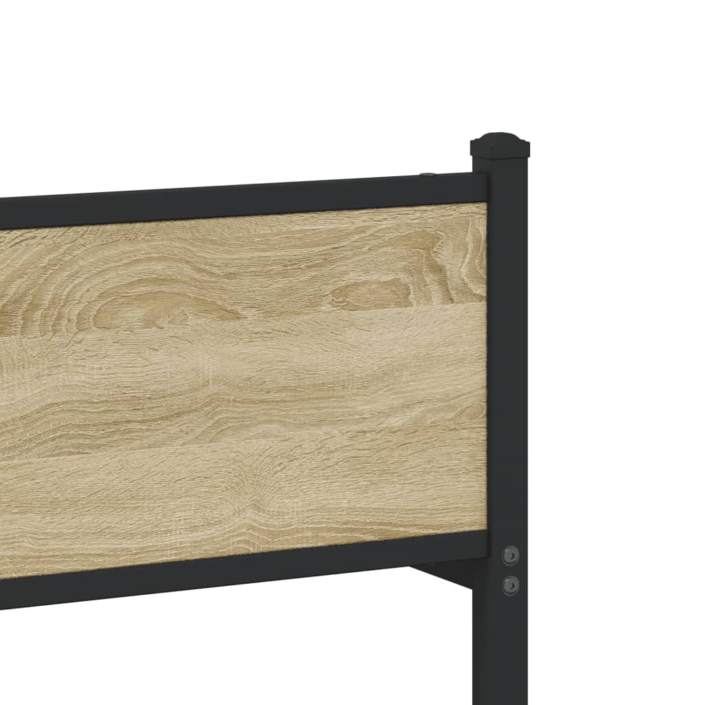 Metal Bed Frame without Mattress Sonoma Oak 193x203 cm