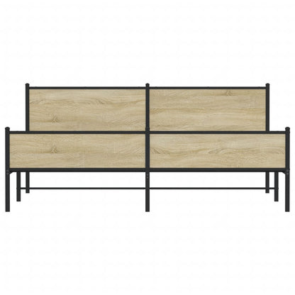 Metal Bed Frame without Mattress Sonoma Oak 200x200 cm