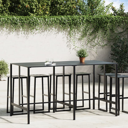 Bar Table Black 200x100x110 cm Powder-coated Steel