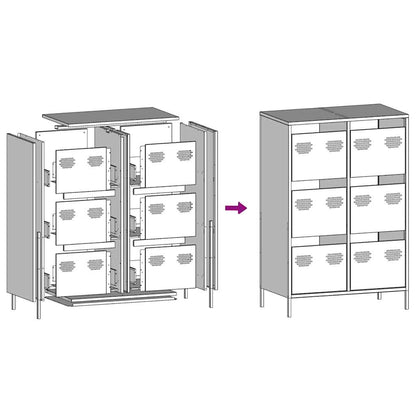 Highboard Pink 68x39x101.5 cm Steel