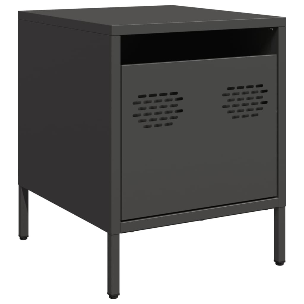 Bedside Cabinet Black 35x39x43.5 cm Steel