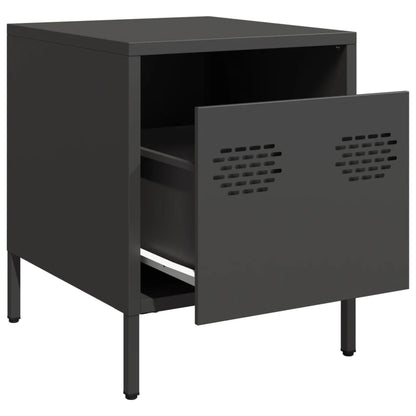 Bedside Cabinet Black 35x39x43.5 cm Steel