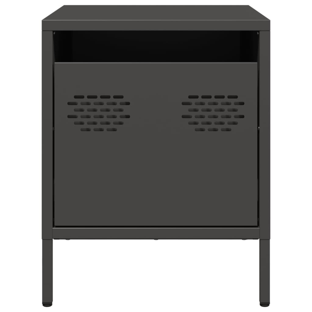 Bedside Cabinet Black 35x39x43.5 cm Steel