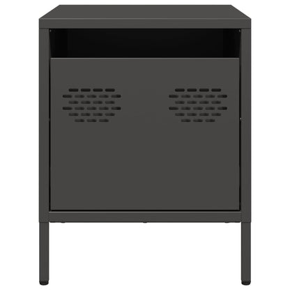 Bedside Cabinet Black 35x39x43.5 cm Steel