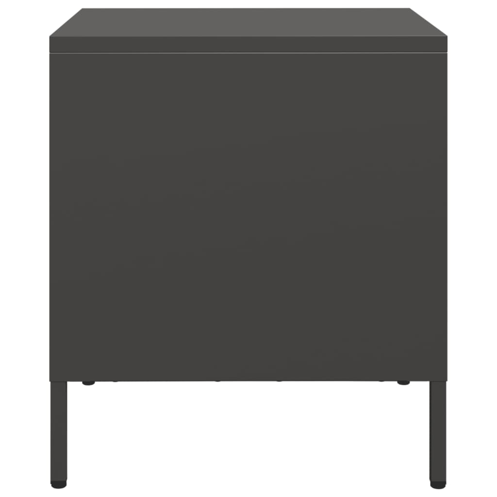 Bedside Cabinet Black 35x39x43.5 cm Steel