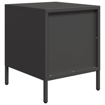 Bedside Cabinet Black 35x39x43.5 cm Steel