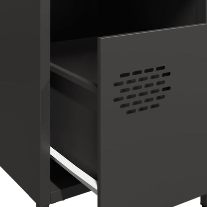 Bedside Cabinet Black 35x39x43.5 cm Steel