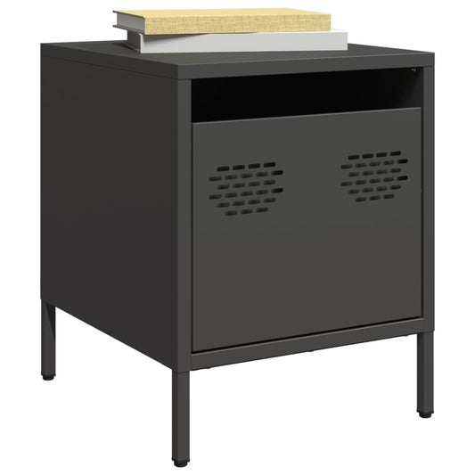 Bedside Cabinet Black 35x39x43.5 cm Steel