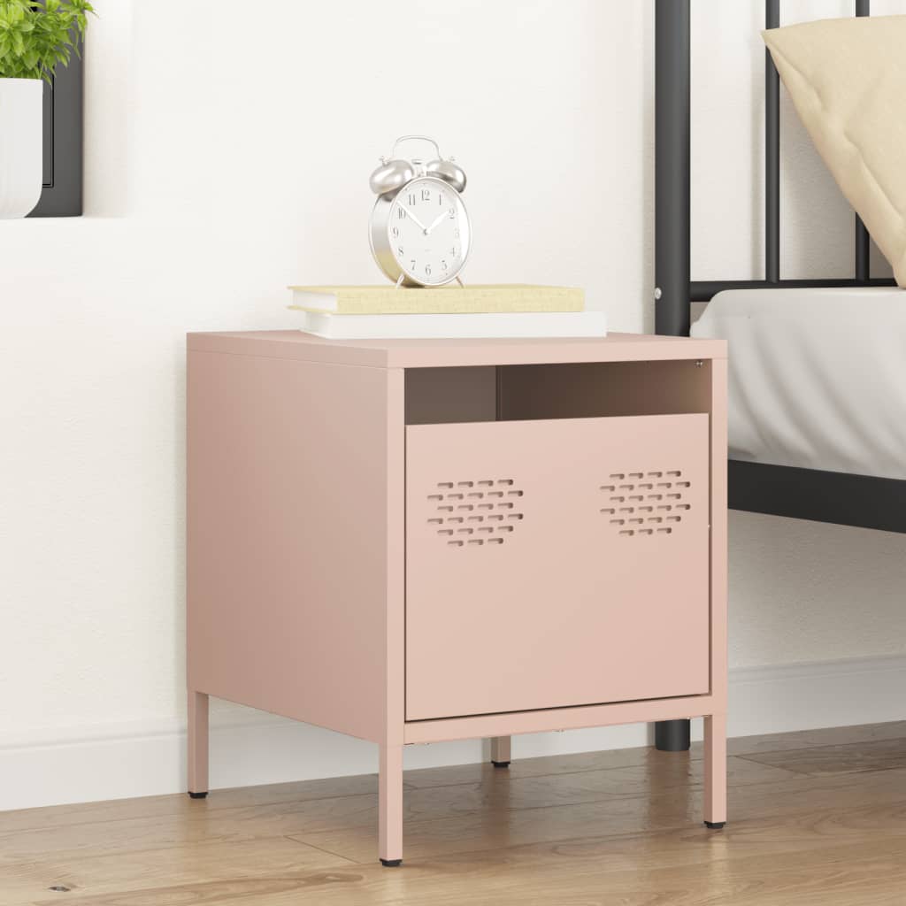 Bedside Cabinet Pink 35x39x43.5 cm Steel