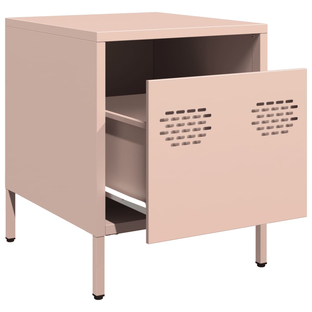 Bedside Cabinet Pink 35x39x43.5 cm Steel