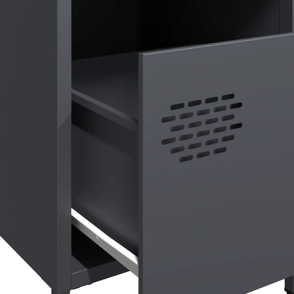 Bedside Cabinet Anthracite 35x39x43.5 cm Steel