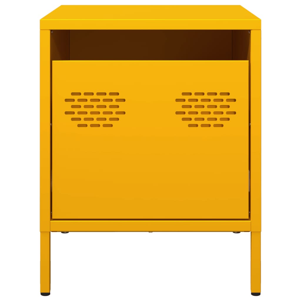 Bedside Cabinet Mustard Yellow 35x39x43.5 cm Steel