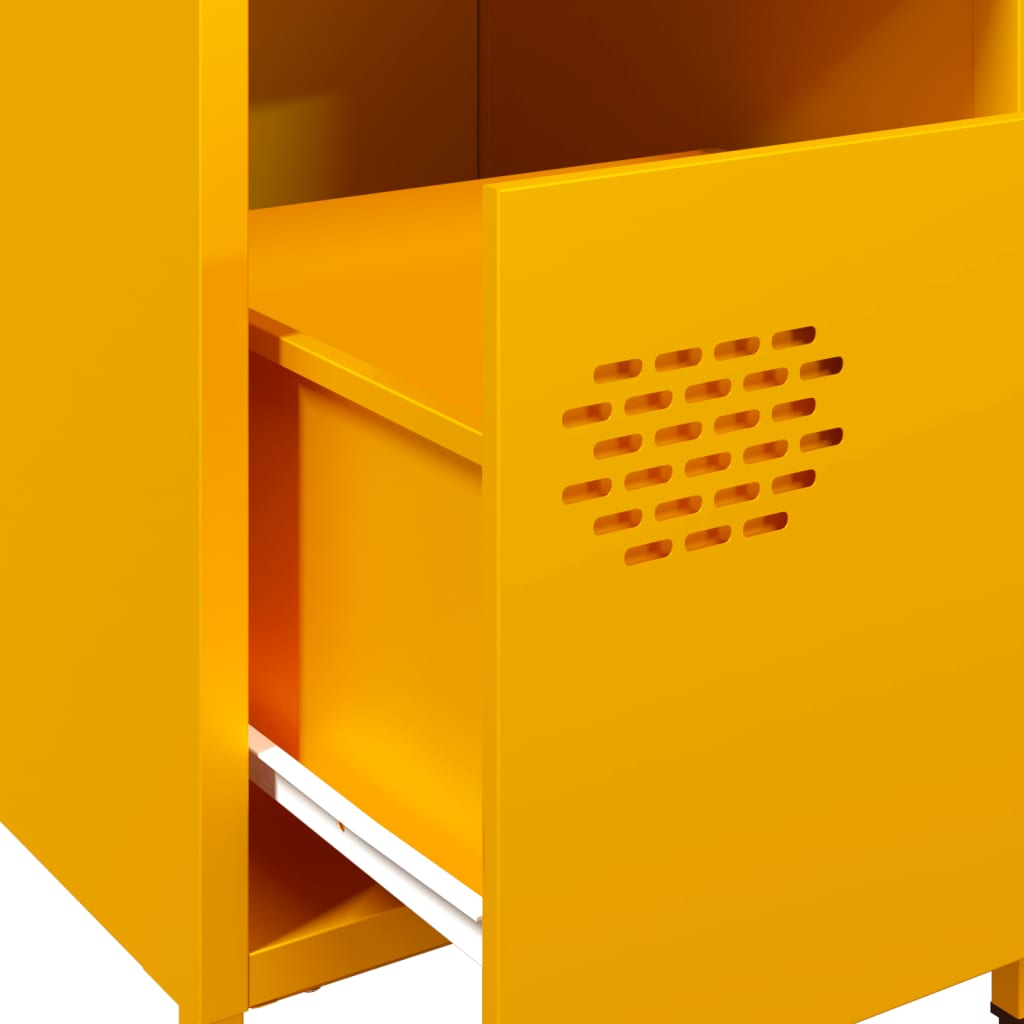 Bedside Cabinet Mustard Yellow 35x39x43.5 cm Steel