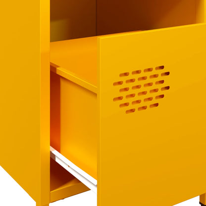 Bedside Cabinet Mustard Yellow 35x39x43.5 cm Steel