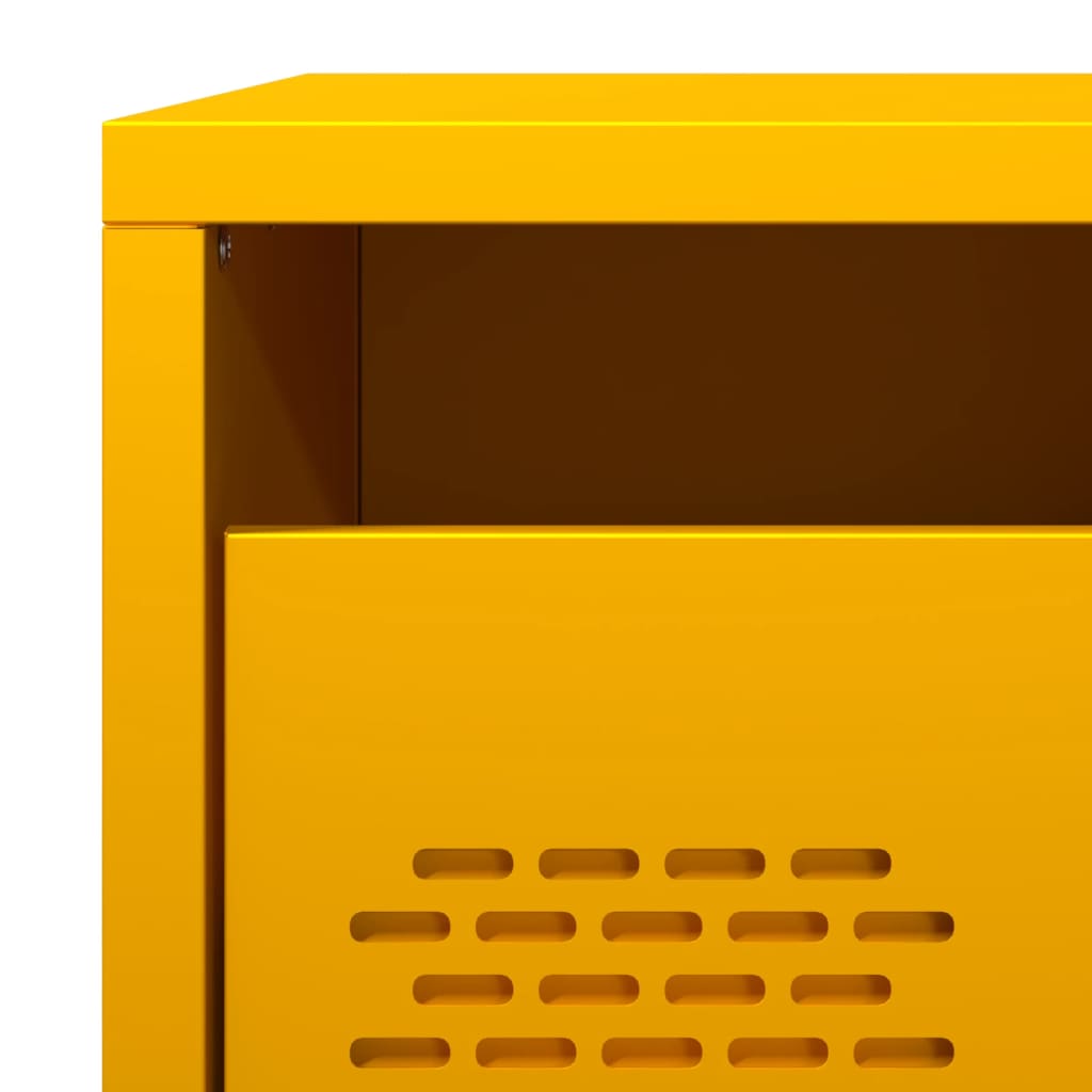 Bedside Cabinet Mustard Yellow 35x39x43.5 cm Steel