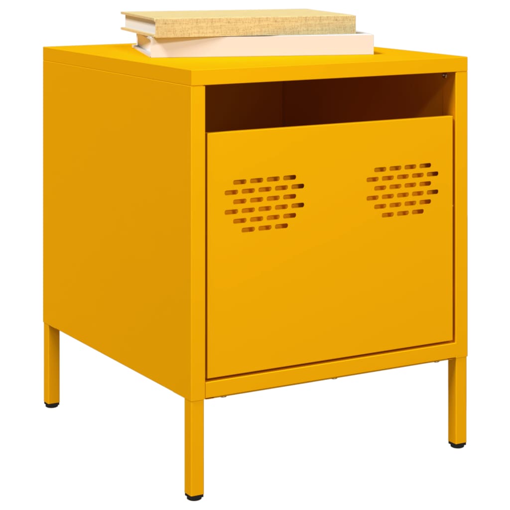 Bedside Cabinet Mustard Yellow 35x39x43.5 cm Steel