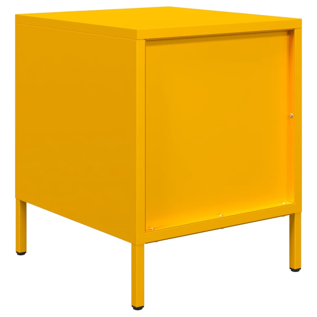 Bedside Cabinets 2 pcs Mustard Yellow 35x39x43.5 cm Steel