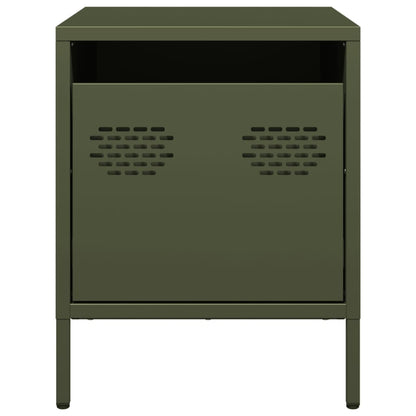 Bedside Cabinet Olive Green 35x39x43.5 cm Steel