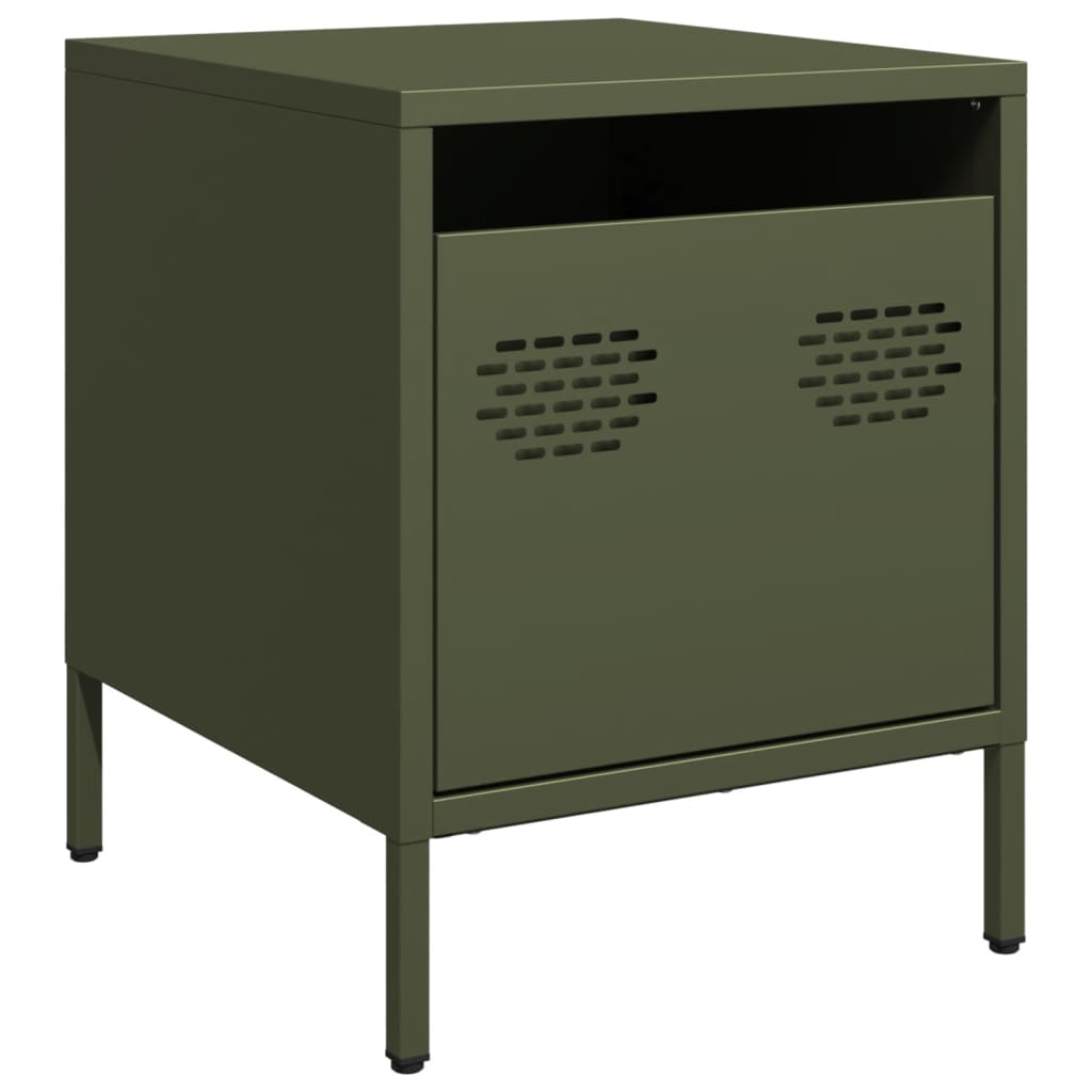 Bedside Cabinets 2 pcs Olive Green 35x39x43.5 cm Steel