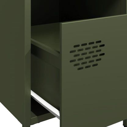 Bedside Cabinets 2 pcs Olive Green 35x39x43.5 cm Steel