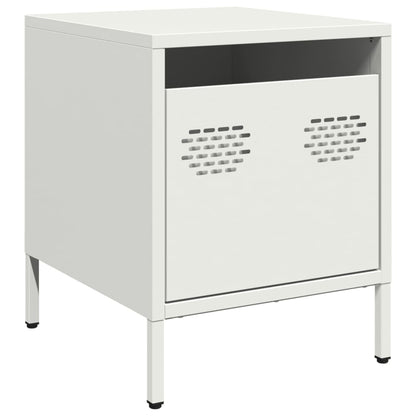 Bedside Cabinet White 35x39x43.5 cm Steel