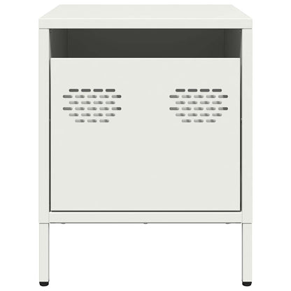 Bedside Cabinet White 35x39x43.5 cm Steel