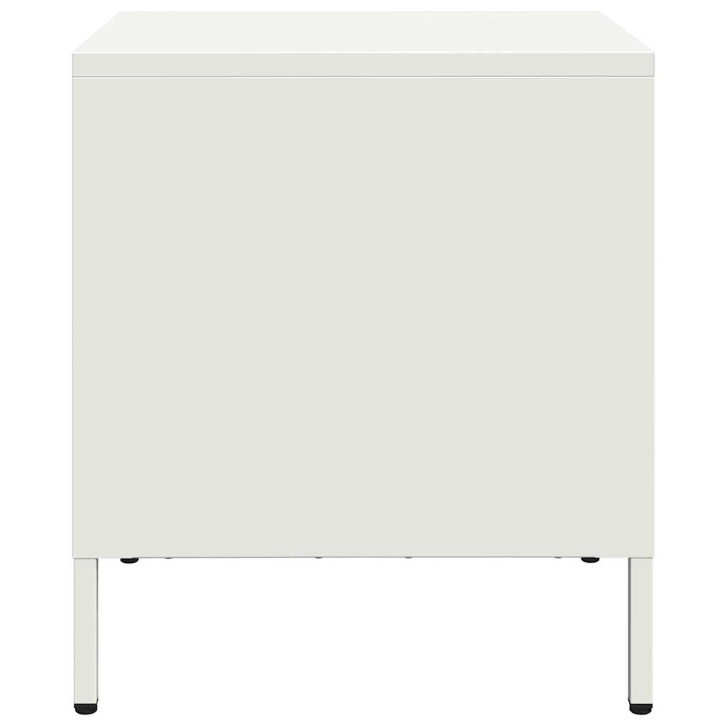 Bedside Cabinet White 35x39x43.5 cm Steel