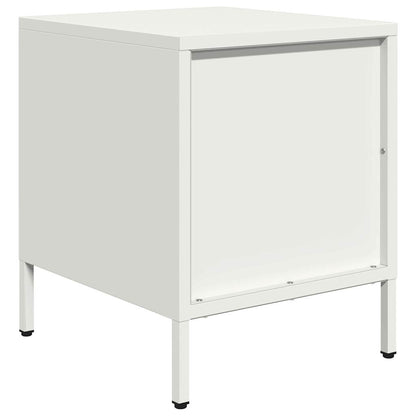 Bedside Cabinet White 35x39x43.5 cm Steel