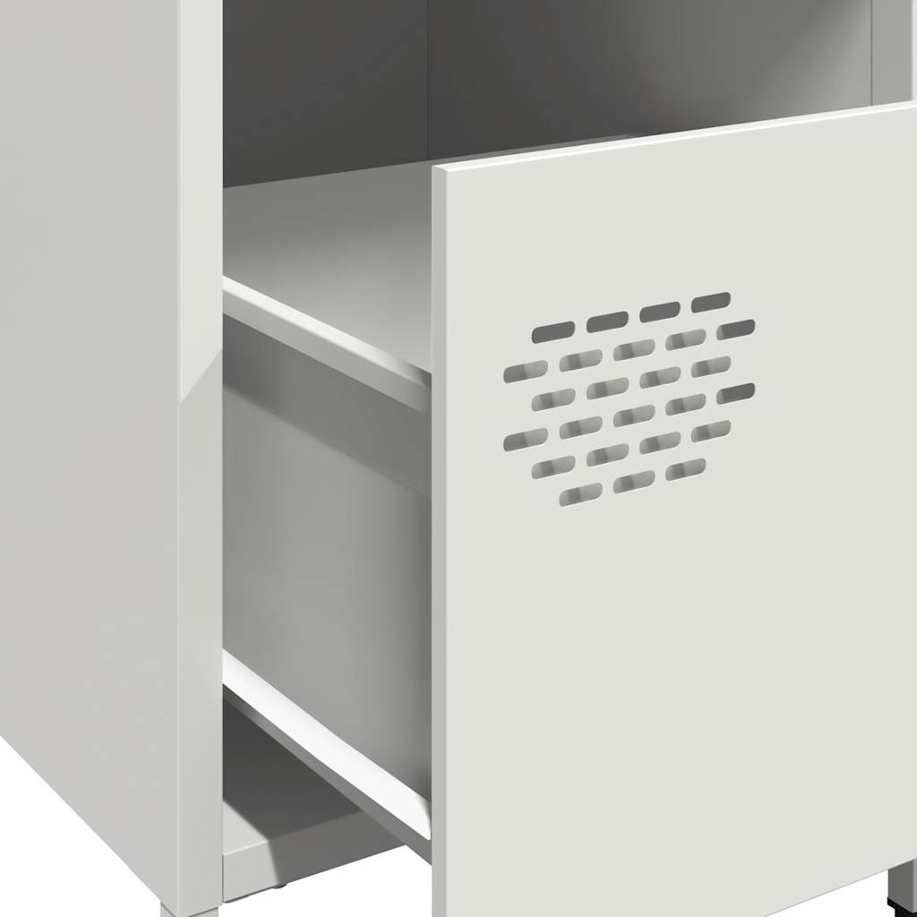 Bedside Cabinet White 35x39x43.5 cm Steel