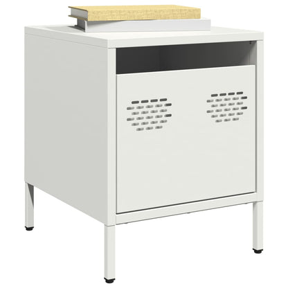 Bedside Cabinet White 35x39x43.5 cm Steel