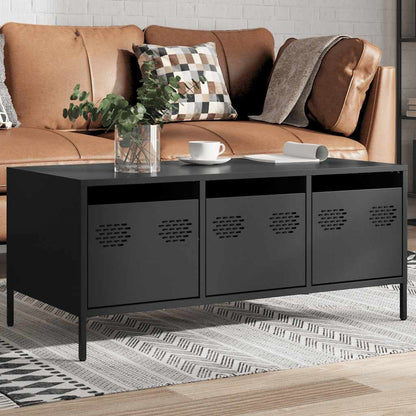 Coffee Table Black 101.5x50x43.5 cm Cold-rolled Steel