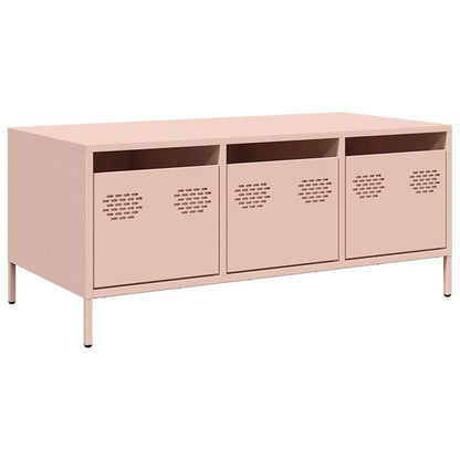 Coffee Table Pink 101.5x50x43.5 cm Cold-rolled Steel