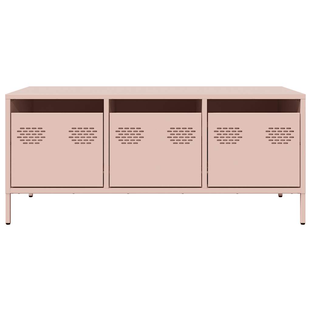 Coffee Table Pink 101.5x50x43.5 cm Cold-rolled Steel