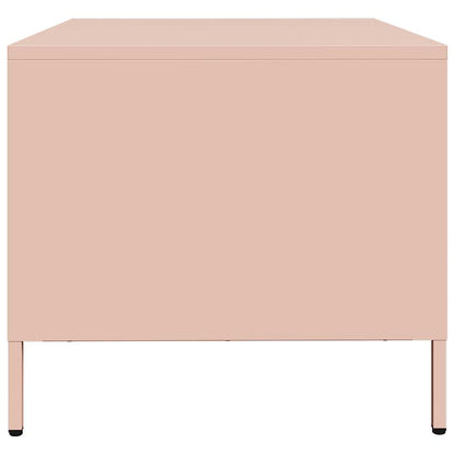 Coffee Table Pink 101.5x50x43.5 cm Cold-rolled Steel