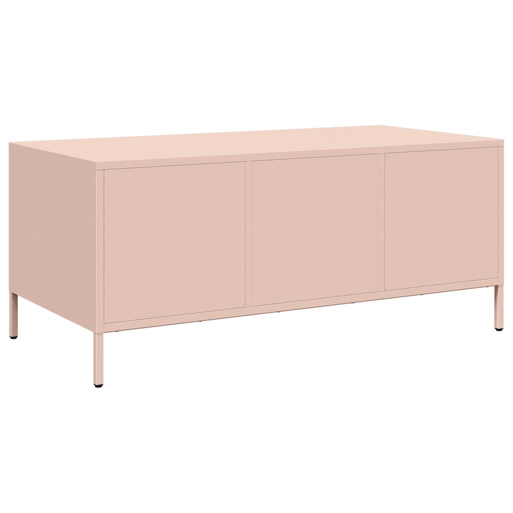 Coffee Table Pink 101.5x50x43.5 cm Cold-rolled Steel